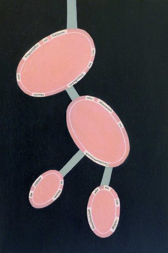 Oil colour collage on wooden panel 'den Tag an!' Angelika Hasse 2015 contemporary painting