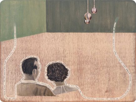 Mixed media on panel Gespräch Angelika Hasse 2016