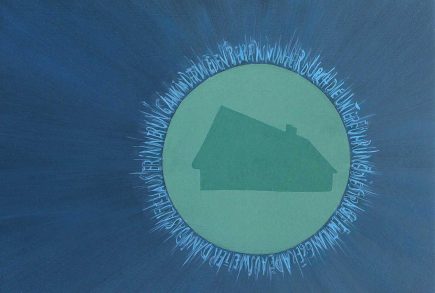 Oil colour on wooden panel 'Haus im Grünen' Angelika Hasse 2015 contemporary painting