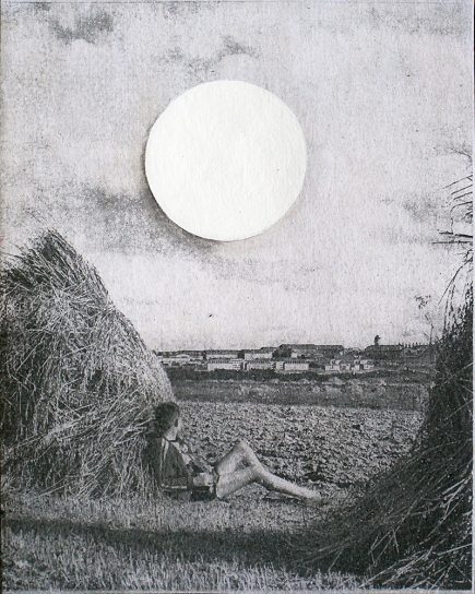 Oil colour on gumprint grosse Sonne