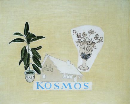 Oil colour on panel 'Kosmos' Angelika Hasse 2014 painting in oil textbased art