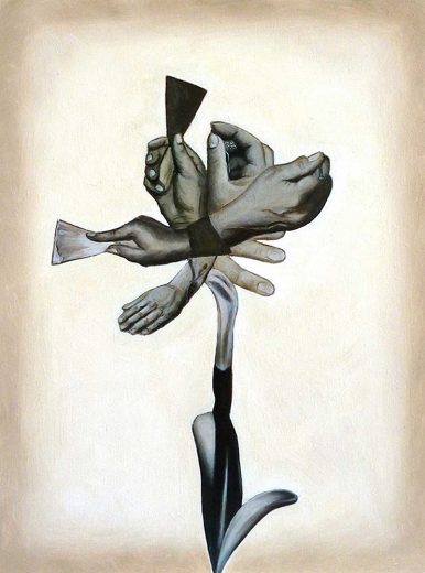 Oil colour on panel 'Mach es selbst' Angelika Hasse 2013 
contemporary painting