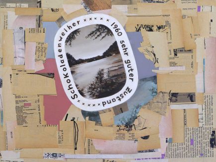 Oil colour on panel 'Schokoladenweiher' Angelika Hasse 2015 
painting image and text