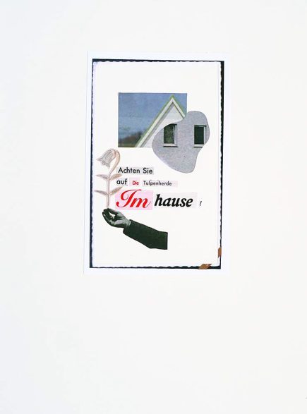 Collage 'Tulpenherde' Angelika Hasse 2015 tekstuele kunst
