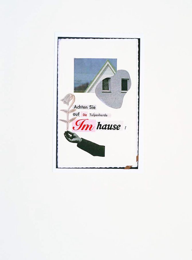 Collage 'Tulpenherde' Angelika Hasse 2015 tekstuele kunst