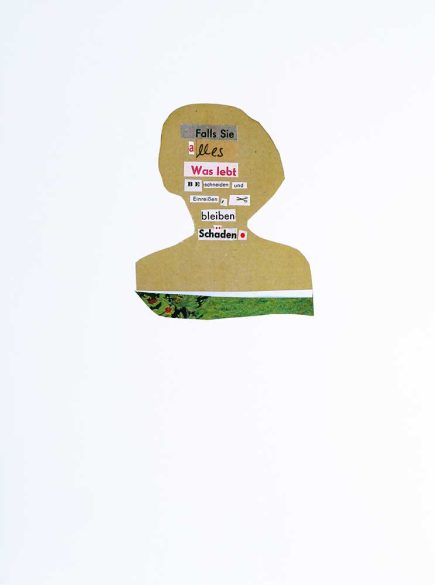 Collage 'Alles was lebt' Angelika Hasse 2015 tekstuele kunst word art