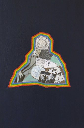 Oil colour on wooden panel 'Haus im Grünen' Angelika Hasse 2015 contemporary painting