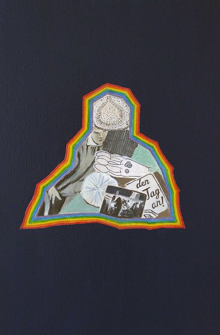 Oil colour on wooden panel 'Haus im Grünen' Angelika Hasse 2015 contemporary painting