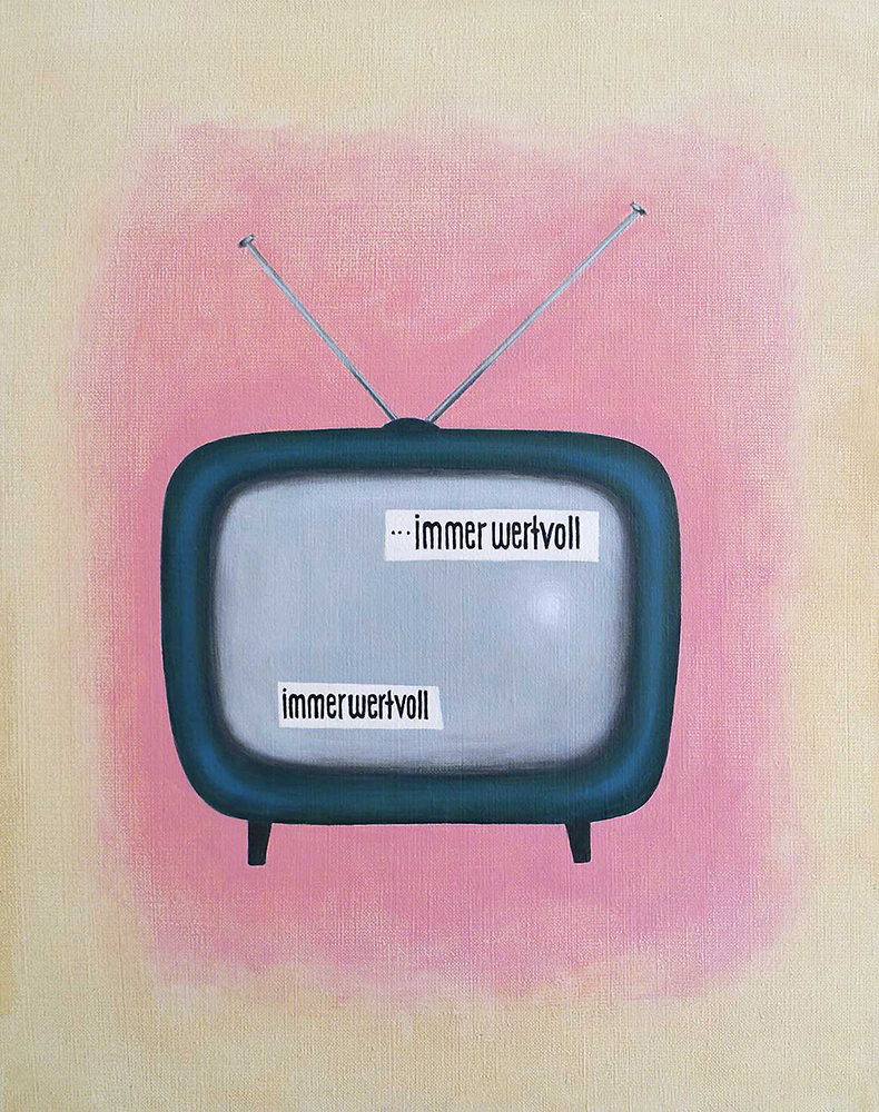 Oil on canvas 'immer wertvoll' Angelika Hasse 2014 contemporary painting image and text