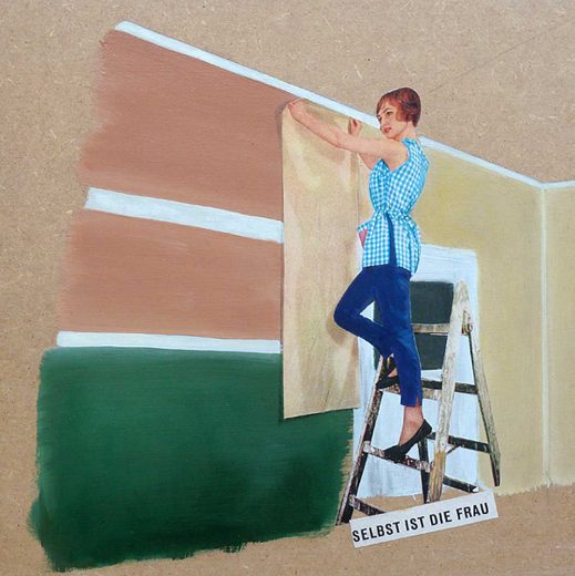 Mixed media on panel 'Selbst ist die Frau' Angelika Hasse 2013 contemporay art