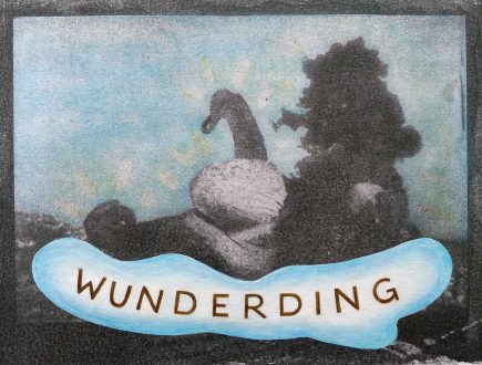 oil colour on gumprint Wunderding Angelika Hasse 2017 tekstuele kunst op papier