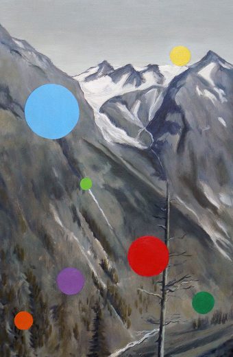 oilc olour on wood 'Alpenglühen' Angelika Hasse 2018 contemporary painting