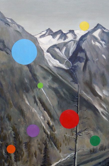 oilc olour on wood 'Alpenglühen' Angelika Hasse 2018 contemporary painting