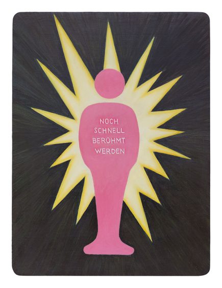 oil colour on wood 'Berühmt werden..' Angelika Hasse 2019