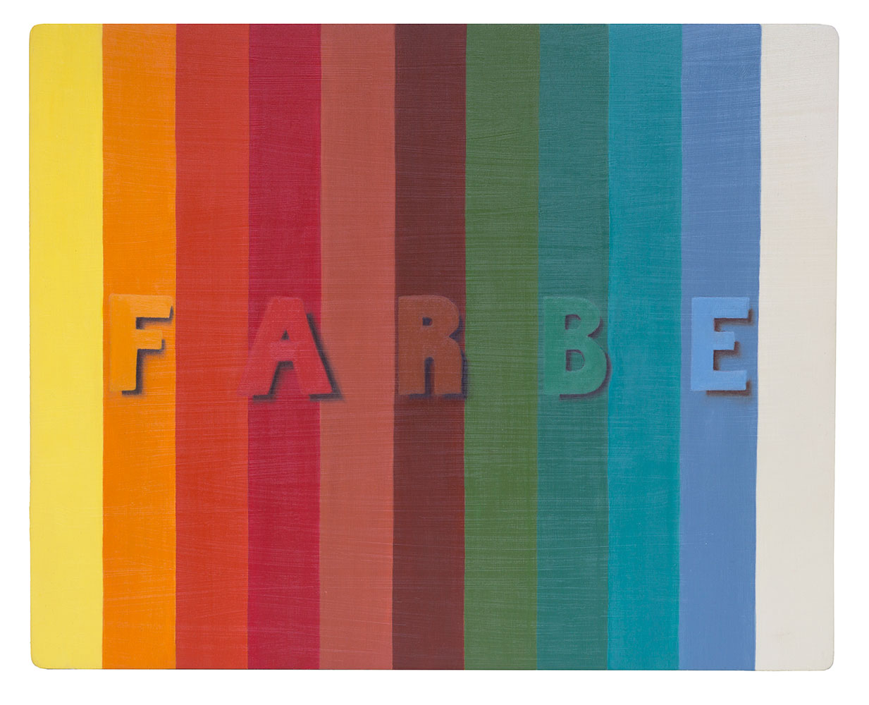 oil colour on wood 'Farbe ' Angelika Hasse contemporary text based art