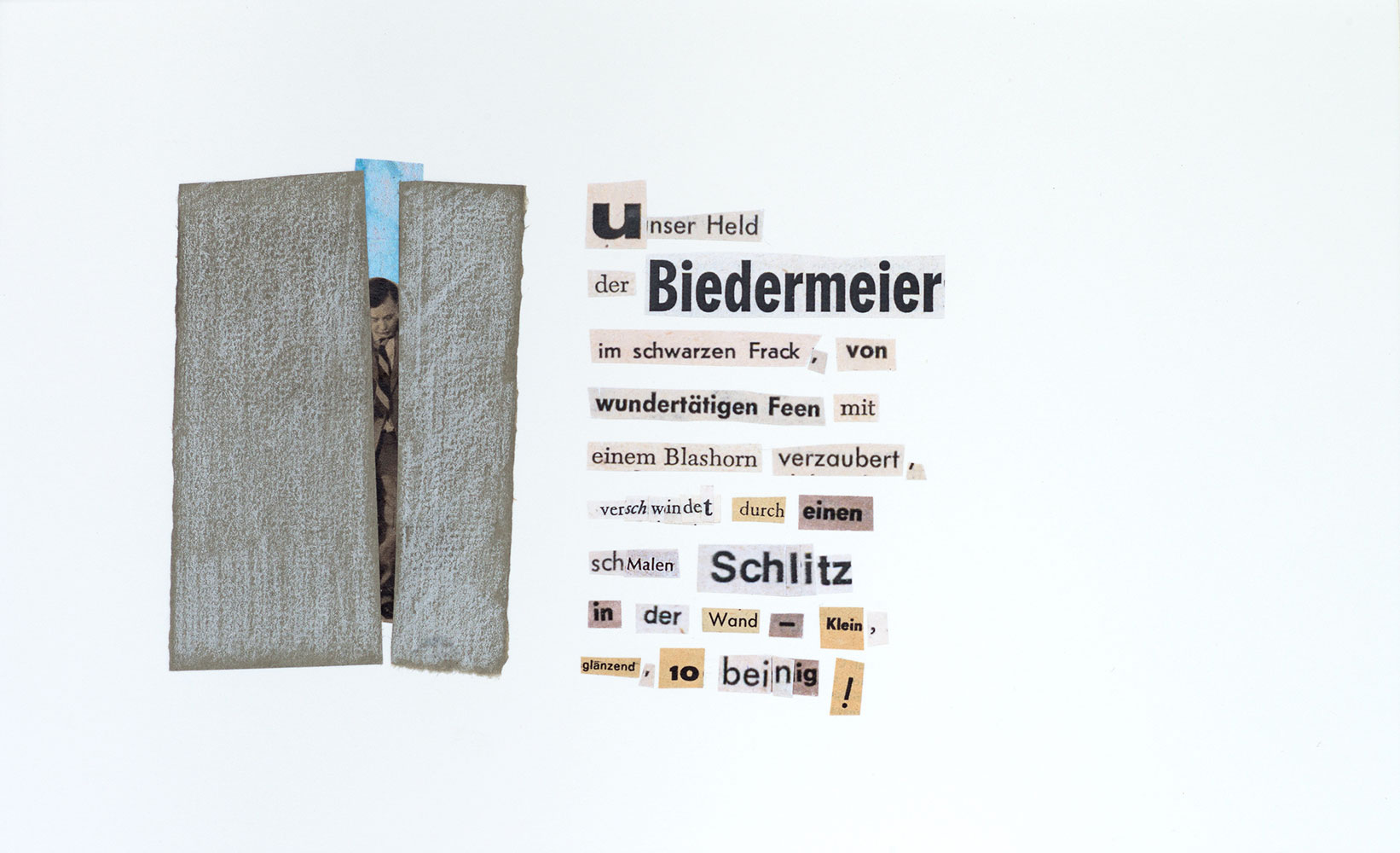 collage ''Unser Held' Angelika Hasse 2015 text based art