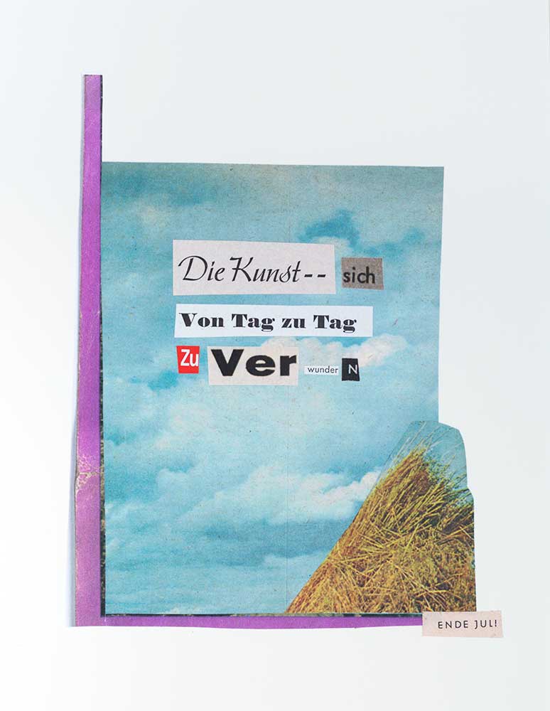 collage sich verwundern Angelika Hasse 2015 contemporary text based art