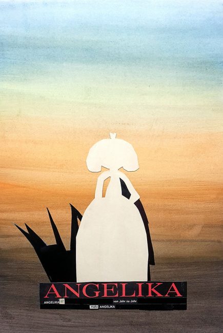 collage gouache 'Angelika' contemporary art on paper Angelika Hasse 2019