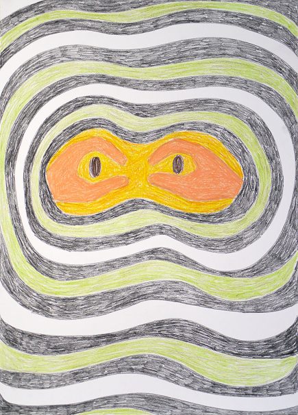 Looking graphite colour pencil drawing Angelika Hasse