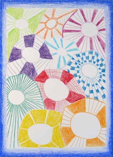 Colourfields drawing wax pastel Angelika Hasse