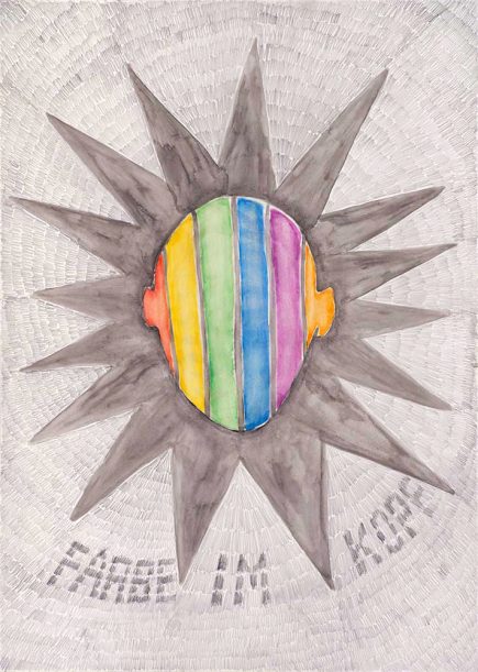 Farbe im Kopf drawing gouache graphite Angelika Hasse