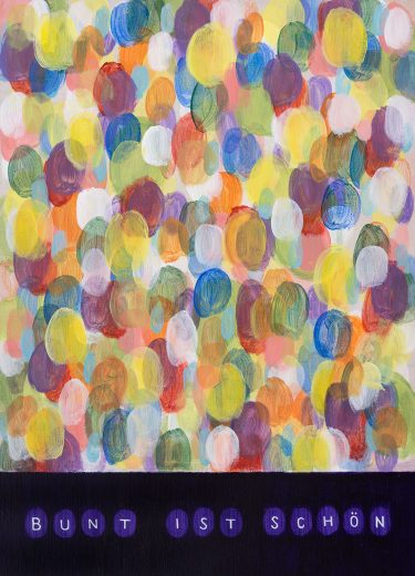 Bunt ist schön oil painting on wood Angelika Hasse