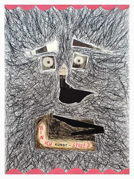 Bin ich..? collage drawing Angelika Hasse 2023