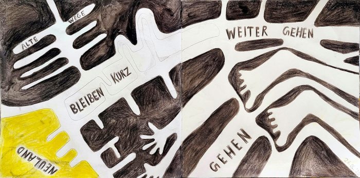 drawing Angelika Hasse text based art